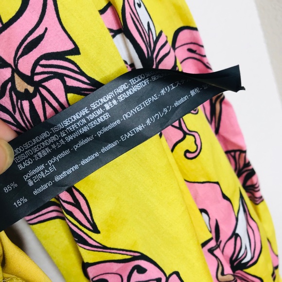 Zara Yellow Floral One Shoulder Ruffle Bodysuit - Picture 12 of 12